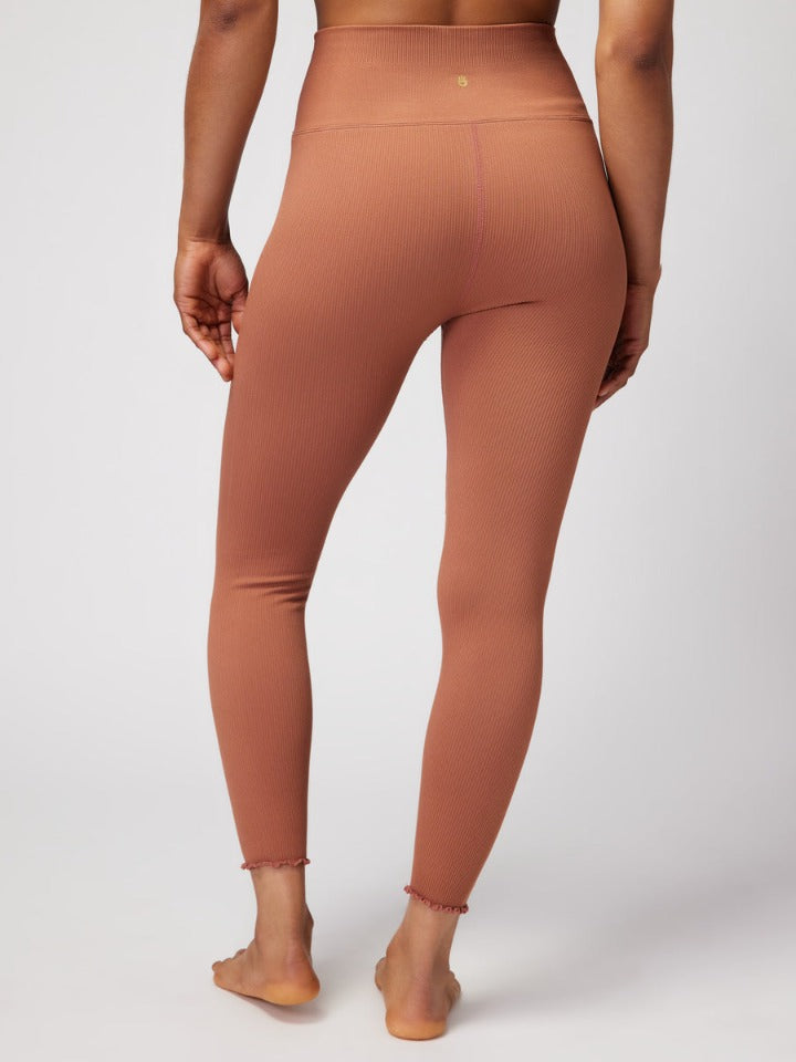 Spiritual Gangster - Love Sculpt 7/8 Ruffle Legging - Deep Rust