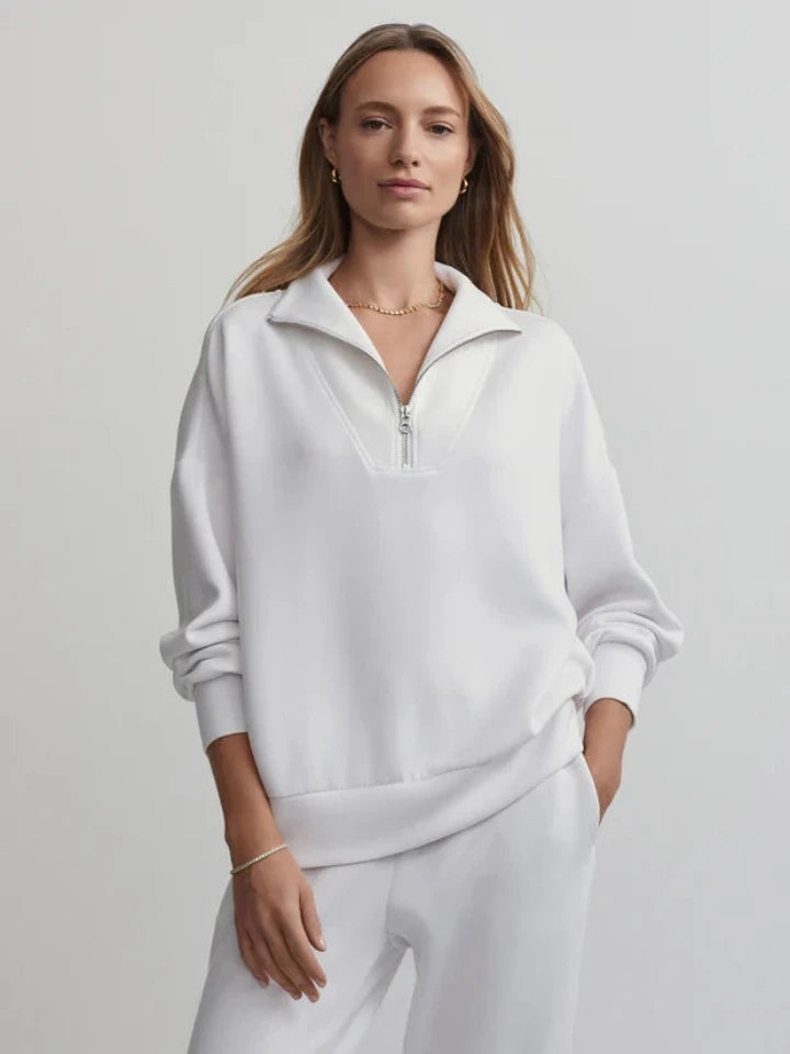 Varley - Hawley Half Zip Sweat - White