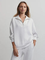 Varley - Hawley Half Zip Sweat - White