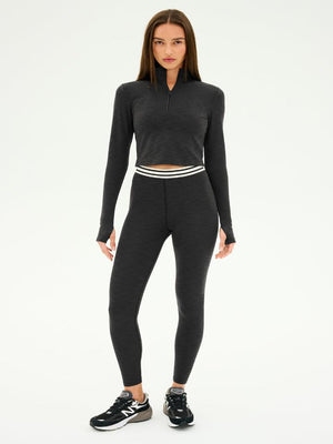 Splits59 - Stevie Active Rib Half Zip - Heather/Graphite