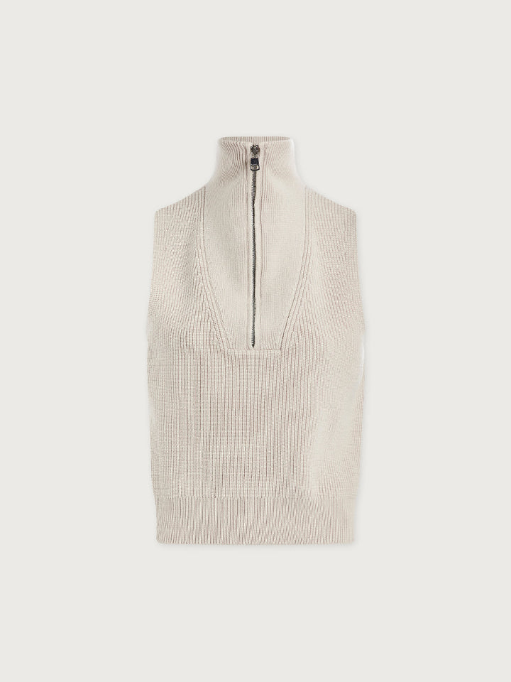 Varley - Amina Half Zip Knit - Silver Birch - Pilates Plus La Jolla - OHEY Boutique