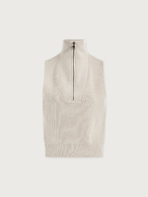 Varley - Amina Half Zip Knit - Silver Birch - Pilates Plus La Jolla - OHEY Boutique