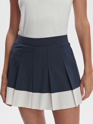 Varley - Chase Mid Rise Skort 14.5 - Blue nights/White - Pilates Plus La Jolla - OHEY Boutique