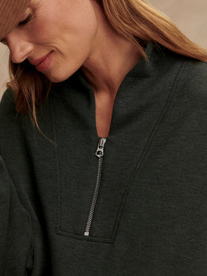 Varley - Davidson Sweat - Olive Marl - Pilates Plus La Jolla - OHEY Boutique