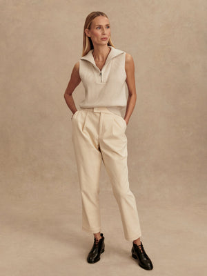 Varley - Amina Half Zip Knit - Silver Birch - Pilates Plus La Jolla - OHEY Boutique