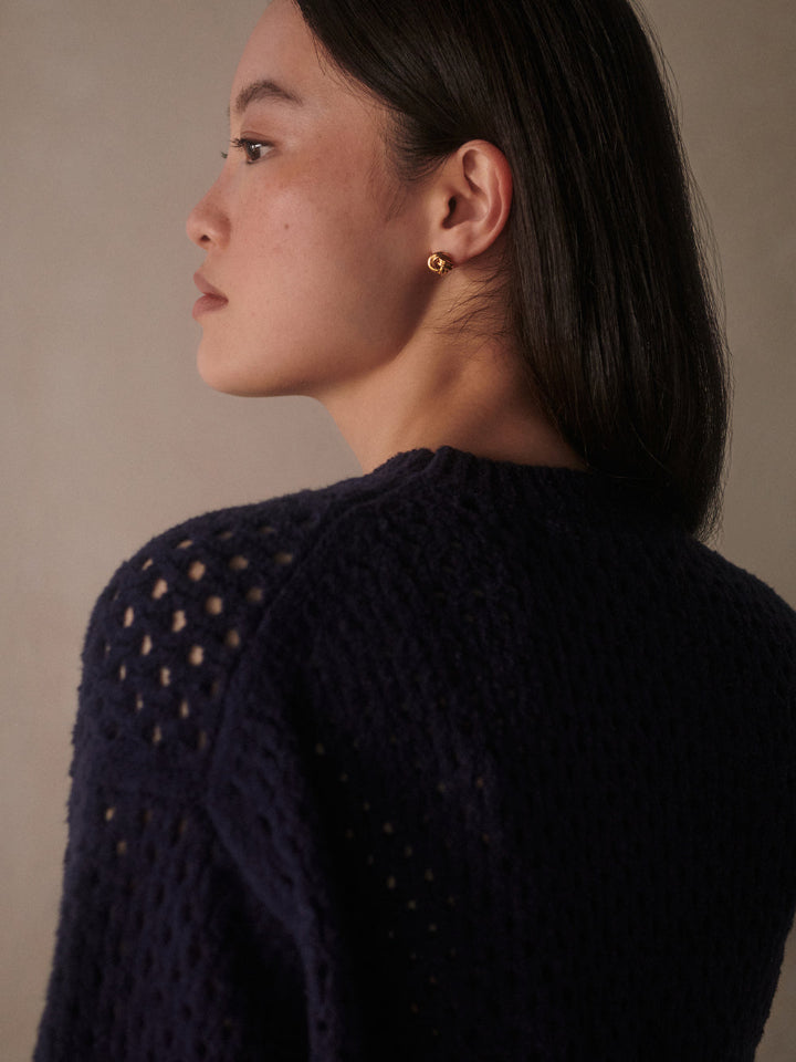 Varley - Grady Boucle Knit Sweater - Evening Blue