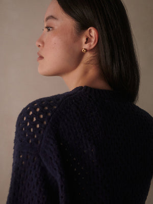 Varley - Grady Boucle Knit Sweater - Evening Blue