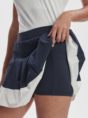 Varley - Chase Mid Rise Skort 14.5 - Blue nights/White - Pilates Plus La Jolla - OHEY Boutique