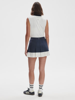 Varley - Chase Mid Rise Skort 14.5 - Blue nights/White - Pilates Plus La Jolla - OHEY Boutique
