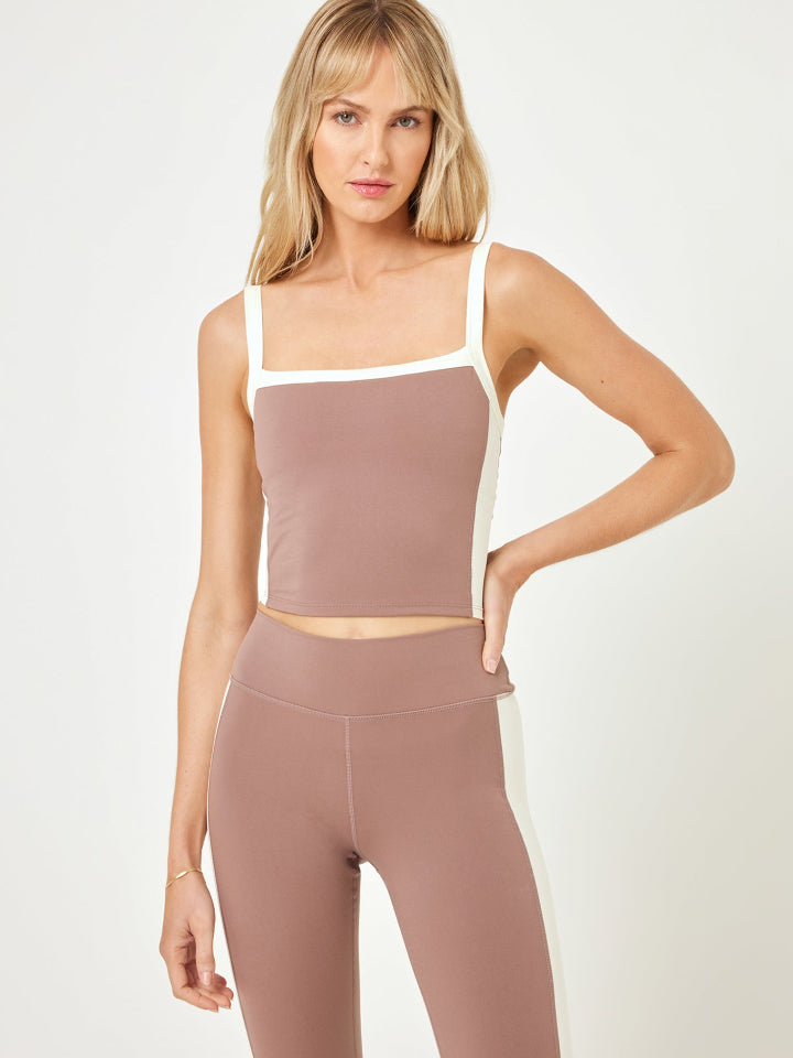 LSPACE - Sidelines Top - Fawn/Cream - Pilates Plus La Jolla - OHEY Boutique