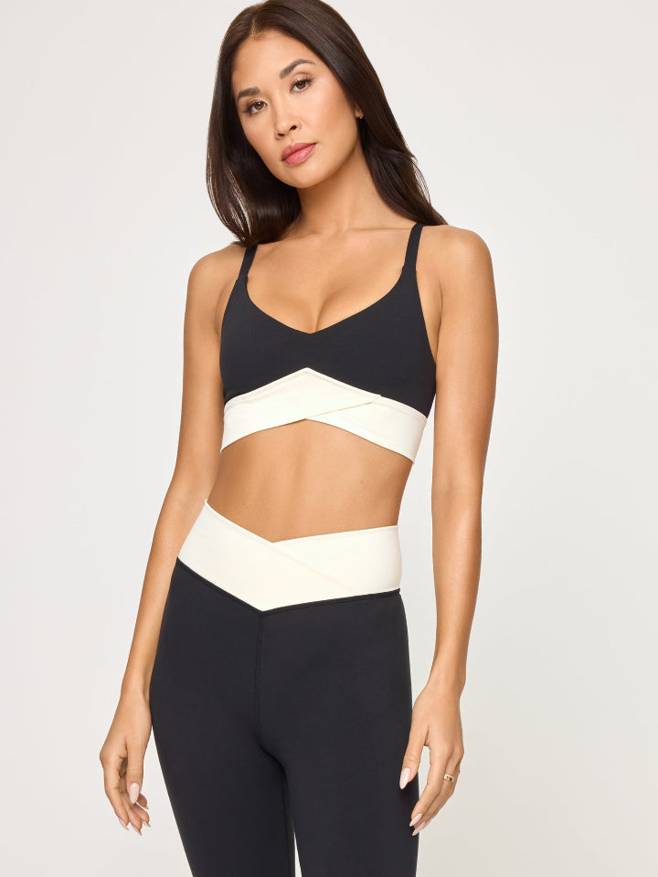 LSPACE - Unmatched Bra - Black Cream - Pilates Plus La Jolla - OHEY Boutique