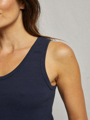 perfectwhitetee - Blondie Tank - Navy - Pilates Plus La Jolla - OHEY Boutique