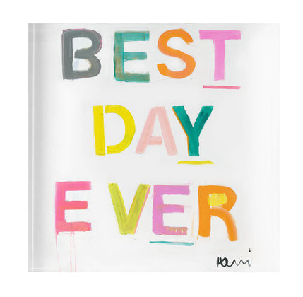 Kerri Rosenthal - Best Day Ever Block of Love Mini Art - Multi