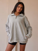Strut This - Foster Sweatshirt - Heather Grey - Pilates Plus La Jolla - OHEY Boutique