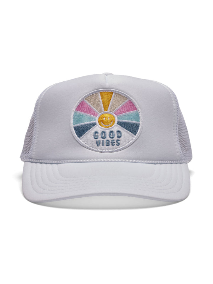 Friday Feelin' - Youth Good Vibes Trucker Hat - White