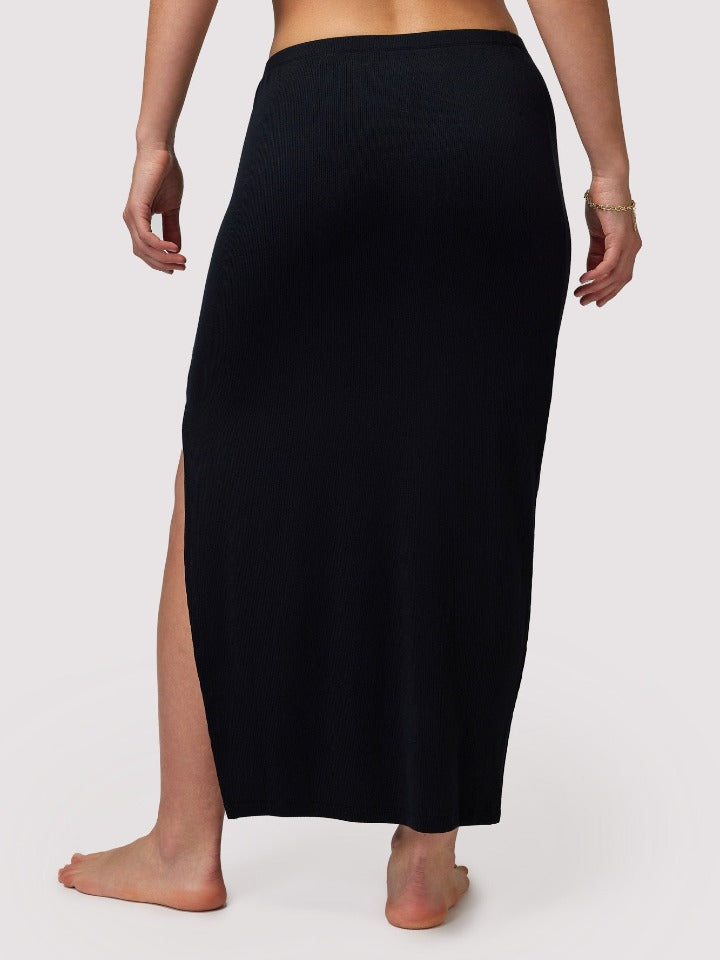 Spiritual Gangster - Luna Side Slit Maxi Skirt - Black - Pilates Plus La Jolla - OHEY Boutique