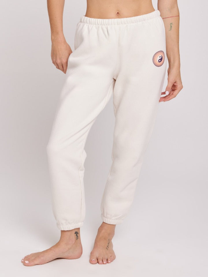 Spiritual Gangster - Yin Yang Malibu Sweatpant - White Sand