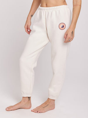 Spiritual Gangster - Yin Yang Malibu Sweatpant - White Sand - Pilates Plus La Jolla - OHEY Boutique