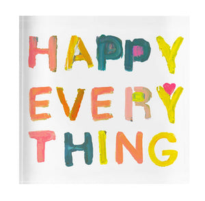 Kerri Rosenthal - Happy Everything Block of Love Mini Art - Multi - Pilates Plus La Jolla - OHEY Boutique
