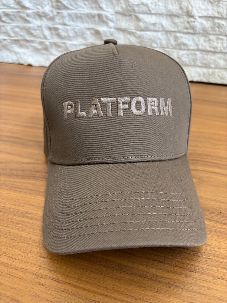 Platform - PLATFORM Canvas Trucker Hat Embroidered - Brown - Pilates Plus La Jolla - OHEY Boutique