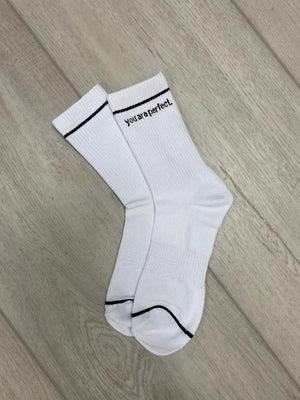 perfectwhitetee - You Are Perfect Sock - White