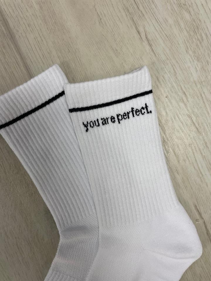 perfectwhitetee - You Are Perfect Sock - White