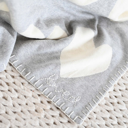 Kerri Rosenthal - Imperfect Heart Blanket - Heather Grey - Pilates Plus La Jolla - OHEY Boutique