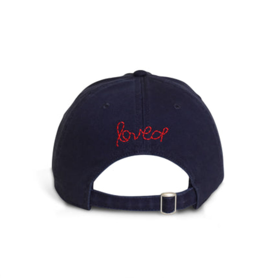 Kerri Rosenthal - KR Imperfect Heart Hat - Navy/Red - Pilates Plus La Jolla - OHEY Boutique