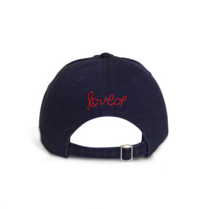 Kerri Rosenthal - KR Imperfect Heart Hat - Navy/Red - Pilates Plus La Jolla - OHEY Boutique