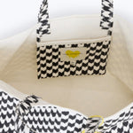 Kerri Rosenthal - KR Heart in Check Tote - Black and White - Pilates Plus La Jolla - OHEY Boutique
