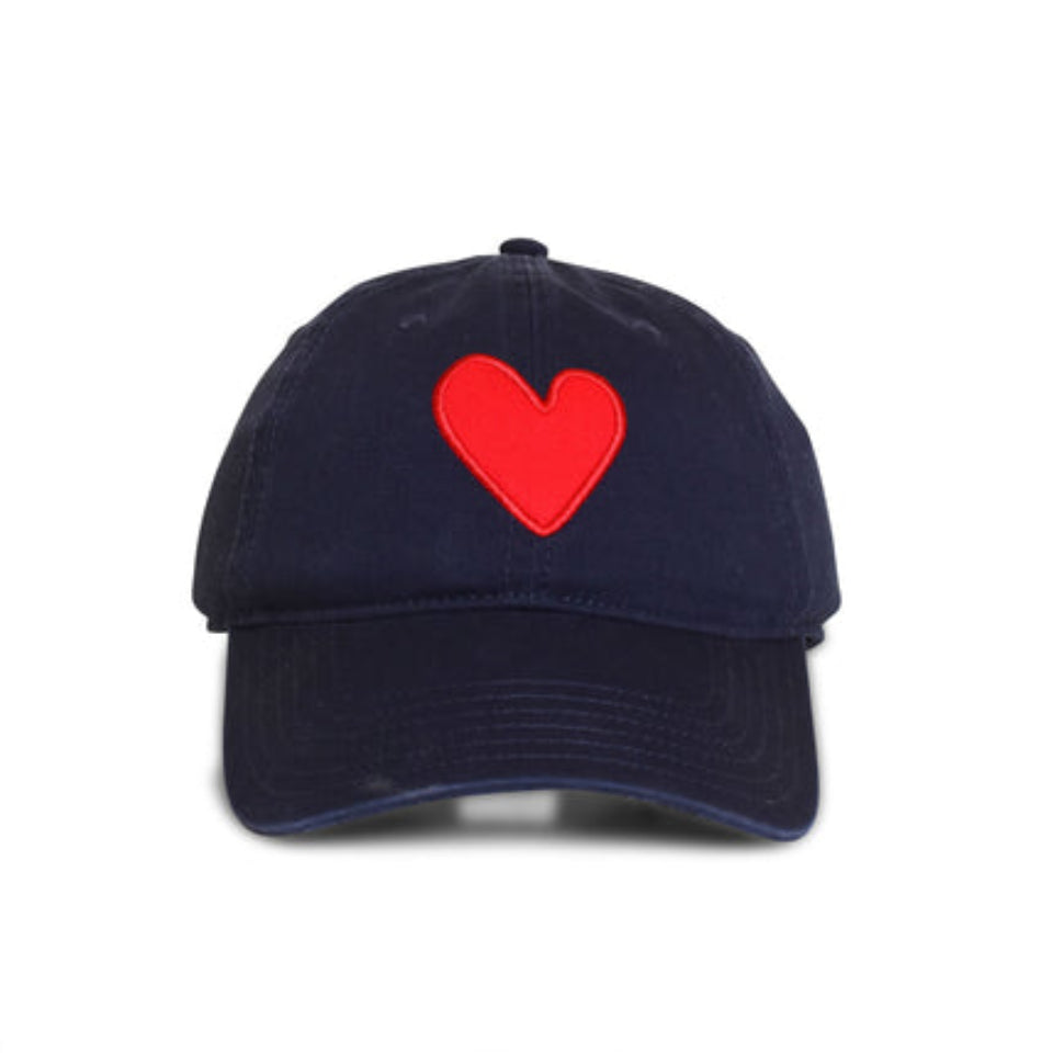 Kerri Rosenthal - KR Imperfect Heart Hat - Navy/Red - Pilates Plus La Jolla - OHEY Boutique