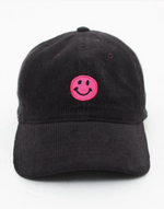 Kerri Rosenthal - Baseball Hat Happy Face - Brown Corduroy