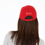 Kerri Rosenthal - KR Imperfect Chenille Heart Hat - Cherry Red/White