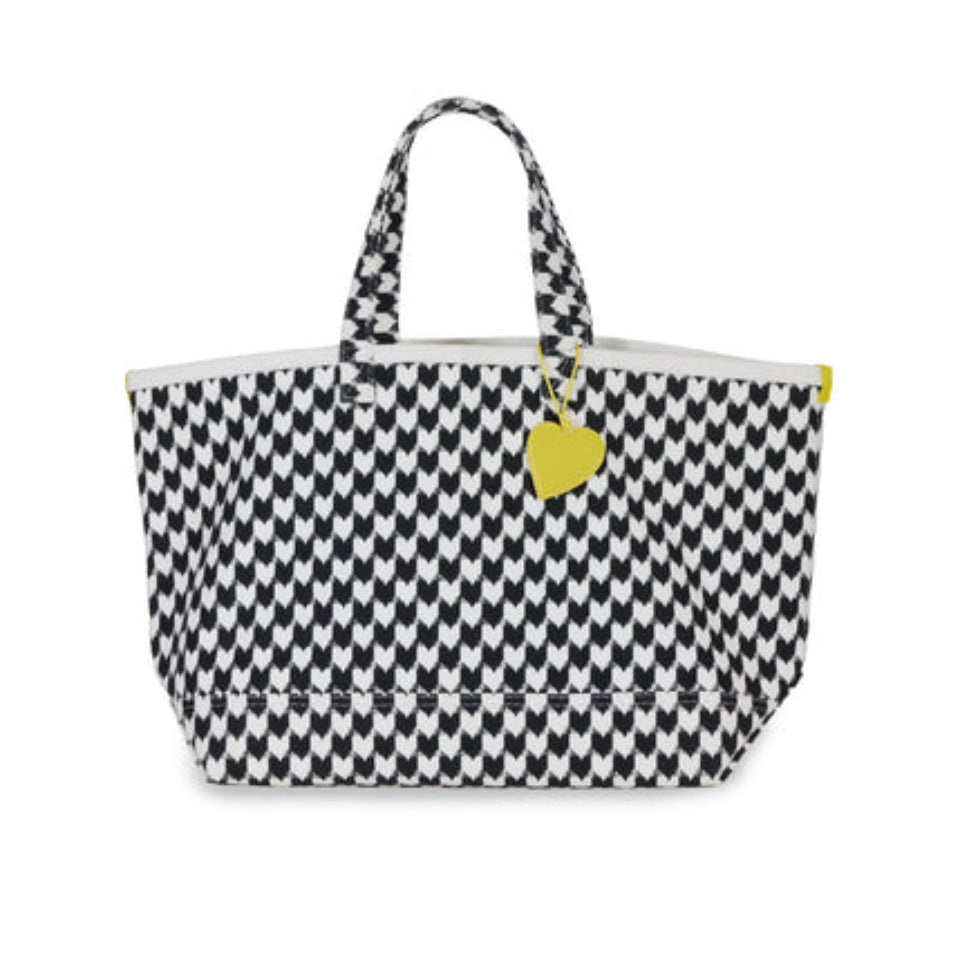 Kerri Rosenthal - KR Heart in Check Tote - Black and White
