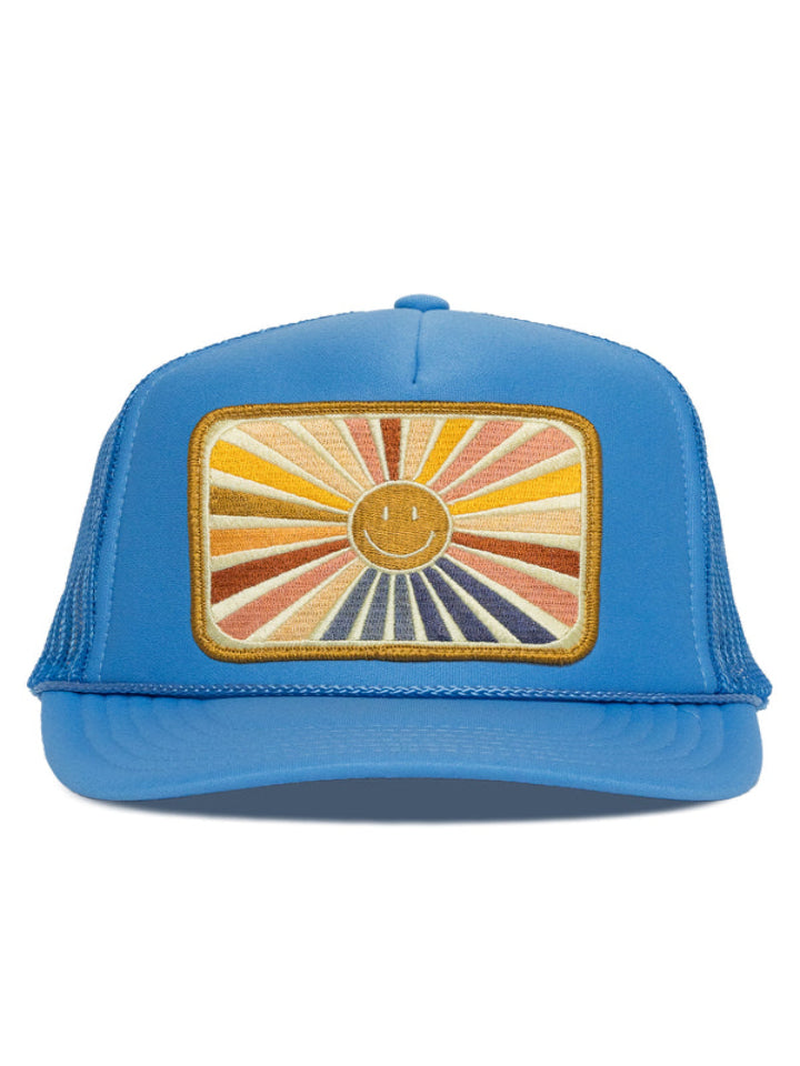 Friday Feelin' - Rays Of Happy Trucker Hat - Blue - Pilates Plus La Jolla - OHEY Boutique