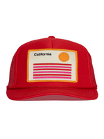 Friday Feelin' - California Stripes Trucker Hat - Red