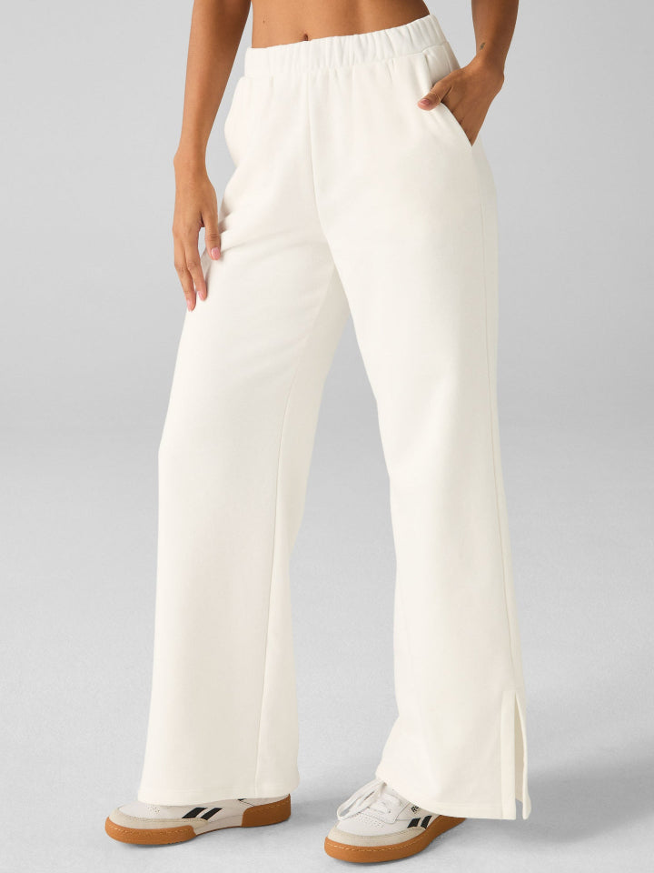 Beyond Yoga - LuxeFleece Wide Leg Pant - Fresh Snow - Pilates Plus La Jolla - OHEY Boutique