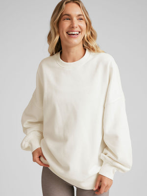 Beyond Yoga - LuxeFleece Oversized Sweatshirt - Fresh Snow - Pilates Plus La Jolla - OHEY Boutique