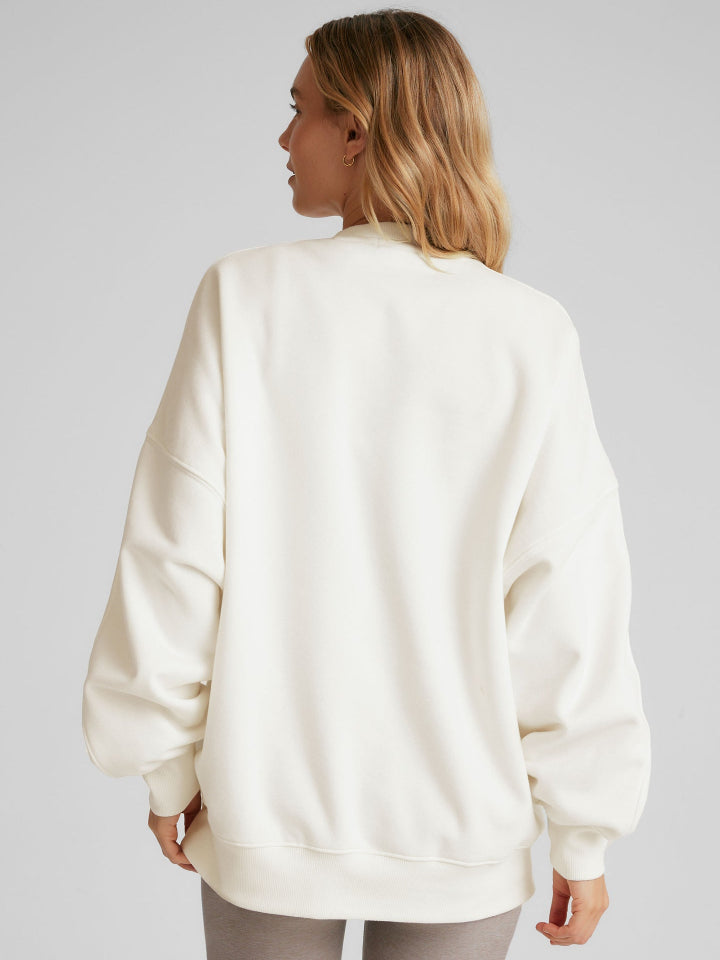 Beyond Yoga - LuxeFleece Oversized Sweatshirt - Fresh Snow - Pilates Plus La Jolla - OHEY Boutique