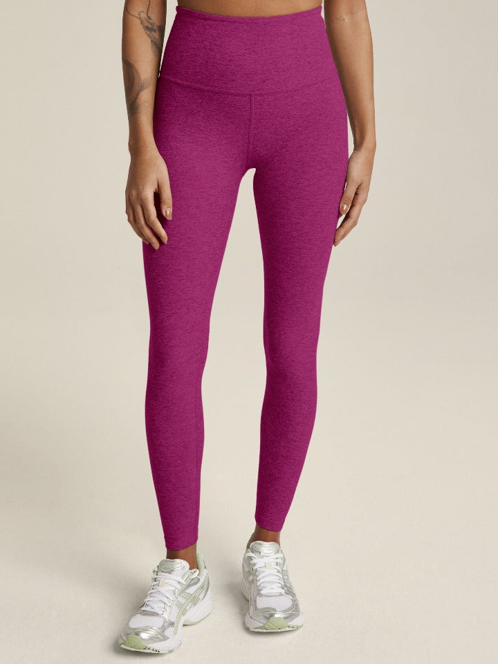 
            
                Load image into Gallery viewer, Beyond Yoga - Spacedye Caught In The Midi HW Legging - Magenta Heather - Pilates Plus La Jolla - OHEY Boutique
            
        