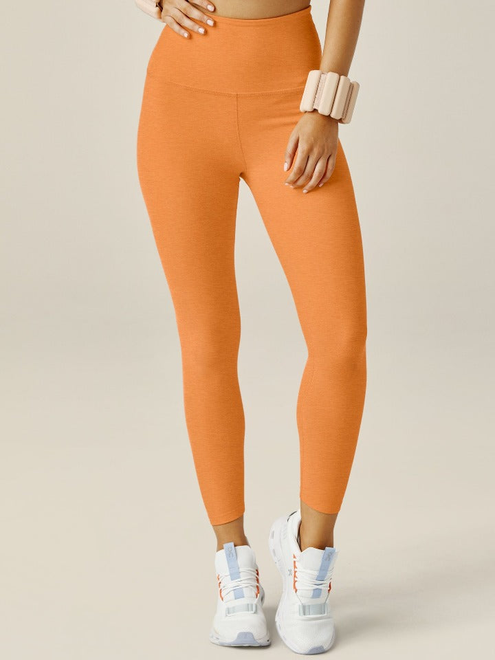 Beyond Yoga - Spacedye Caught In The Midi HW Legging - Mellow Apricot Heather - Pilates Plus La Jolla - OHEY Boutique