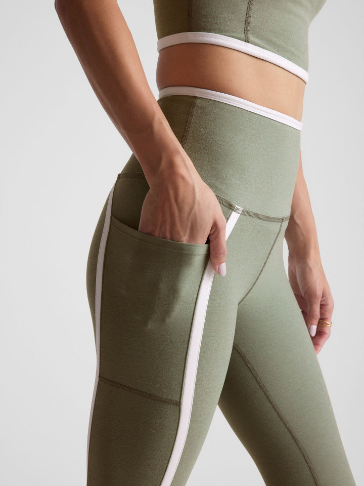 Beyond Yoga - Spacedye New Move High Waisted Midi Legging  - Grey Sage/Cloud white - Pilates Plus La Jolla - OHEY Boutique