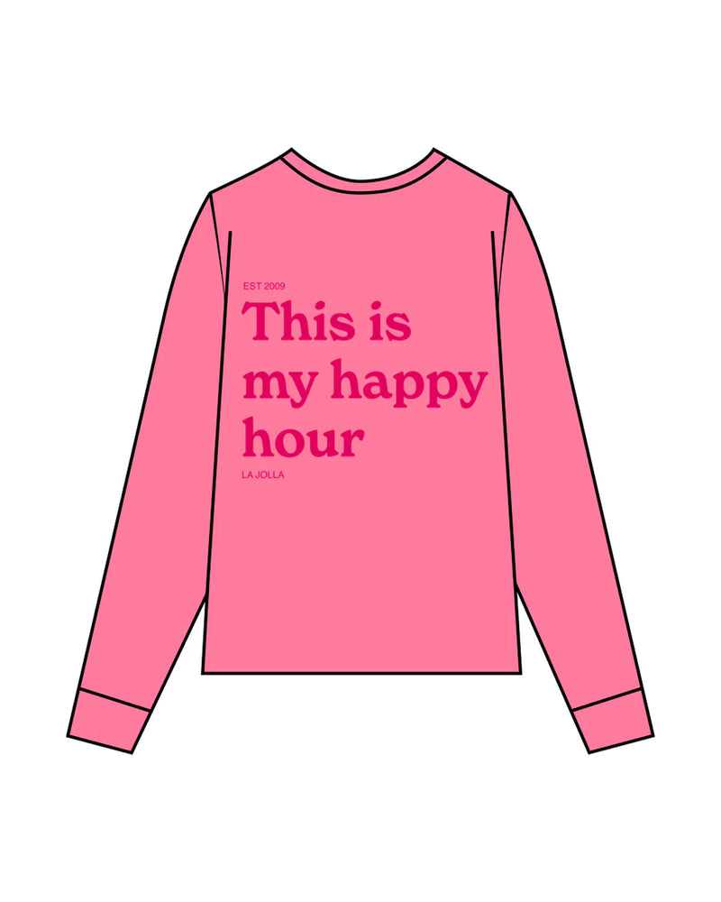 Platform - "My Happy Hour" Midweight Long Sleeve - Watermelon