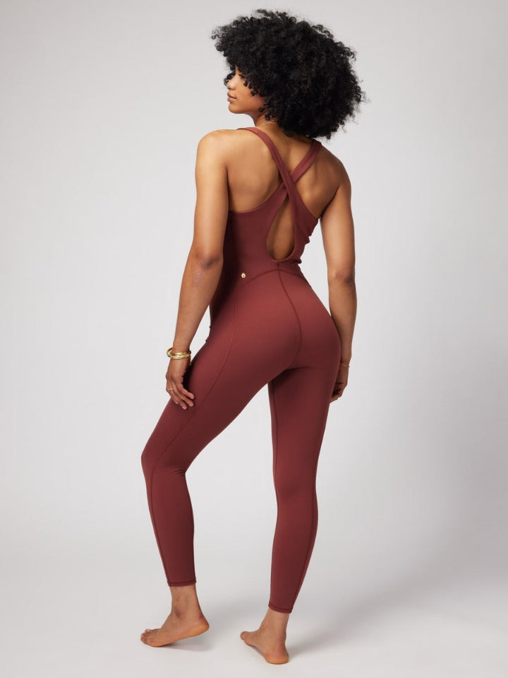 
            
                Load image into Gallery viewer, Spiritual Gangster - Flaunt Dream Tech Jumpsuit - Washed Burgundy - Pilates Plus La Jolla - OHEY Boutique
            
        