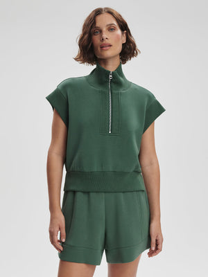 Varley - Kelly Half Zip Sweat - Cilantro - Pilates Plus La Jolla - OHEY Boutique