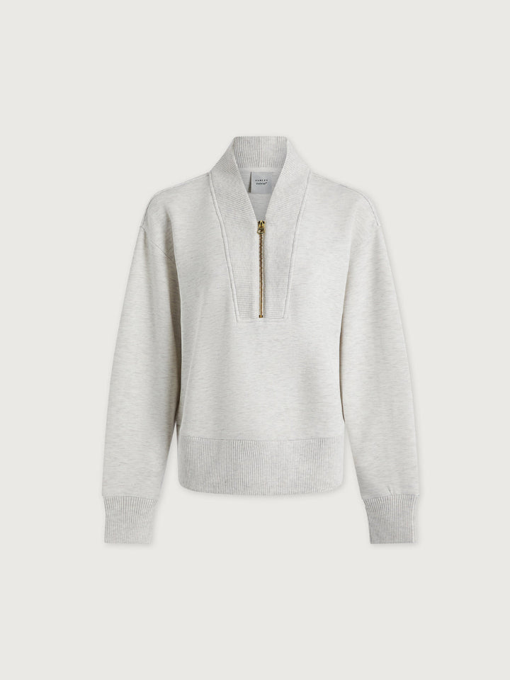 Varley - Sally Half Zip Sweat - Ivory Marl - Pilates Plus La Jolla - OHEY Boutique