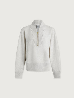 Varley - Sally Half Zip Sweat - Ivory Marl - Pilates Plus La Jolla - OHEY Boutique
