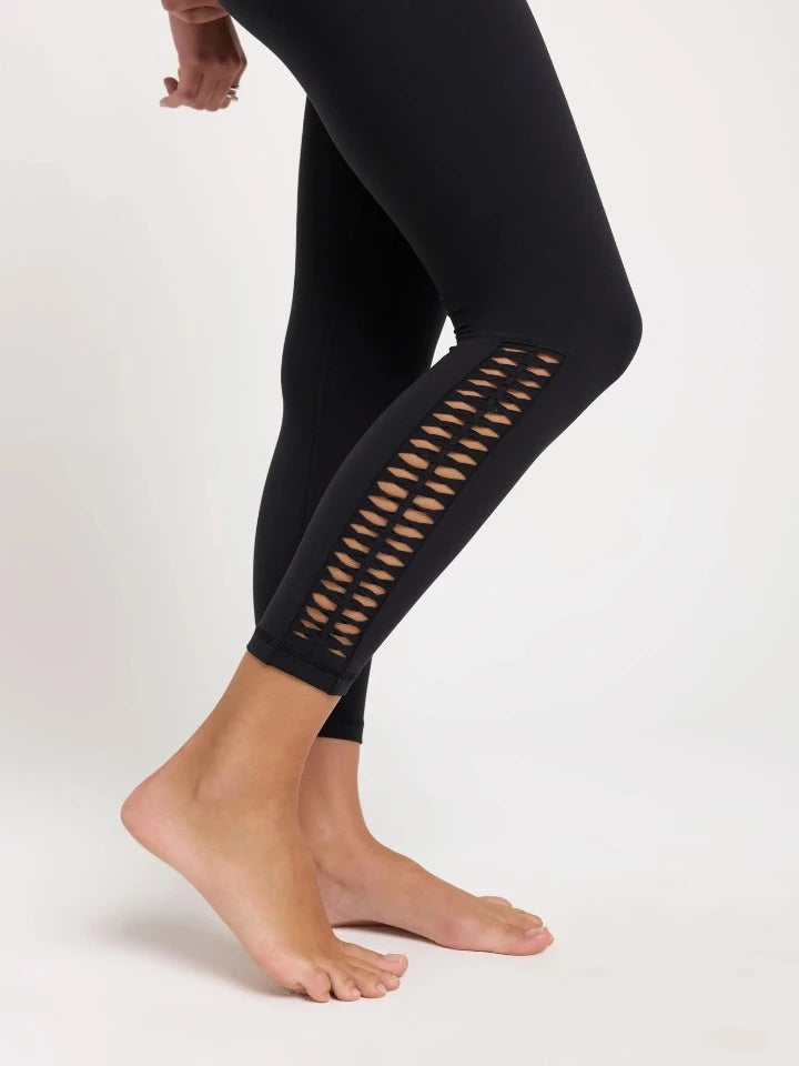 Spiritual Gangster - Ada Crochet HW 7/8 Legging - Black - Pilates Plus La Jolla - OHEY Boutique