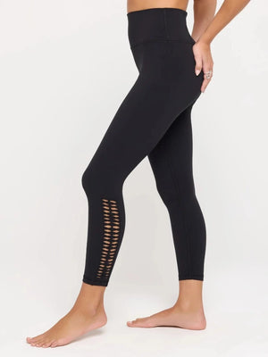 Spiritual Gangster - Ada Crochet HW 7/8 Legging - Black