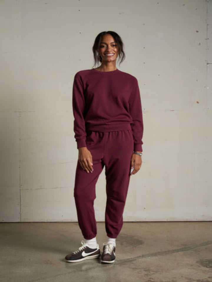 perfectwhitetee - Alexi French Terry Sweatshirt - Dark Burgundy - Pilates Plus La Jolla - OHEY Boutique